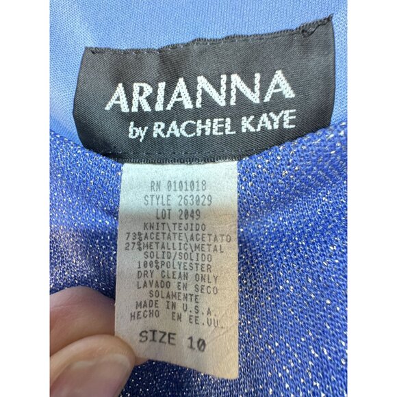 Arianna By Rachel Kaye 2-pc Sparkle Top & Satin Skirt Formal Gown Size 10 Blue - Picture 3 of 12